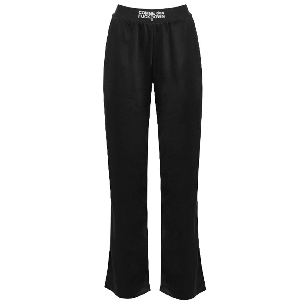 Svarta polyesterjeans och byxor