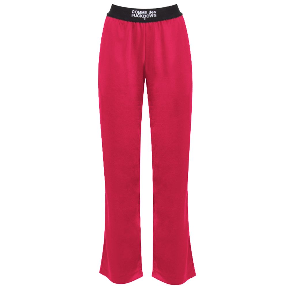 Fuchsia polyesterjeans och byxor
