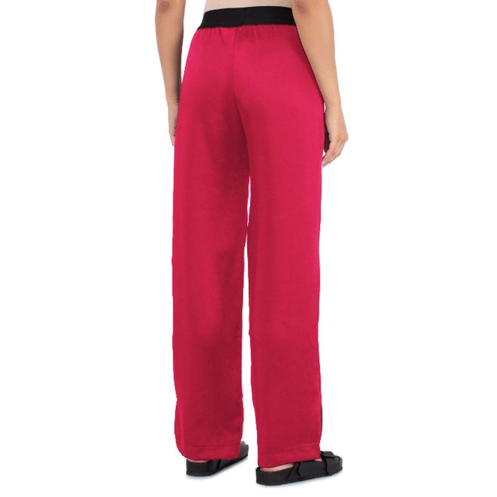 Fuchsia polyesterjeans och byxor