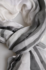 Dolce &amp; Gabbana Hvitt Svart Silke Varmere Wrap Foulard Skjerf