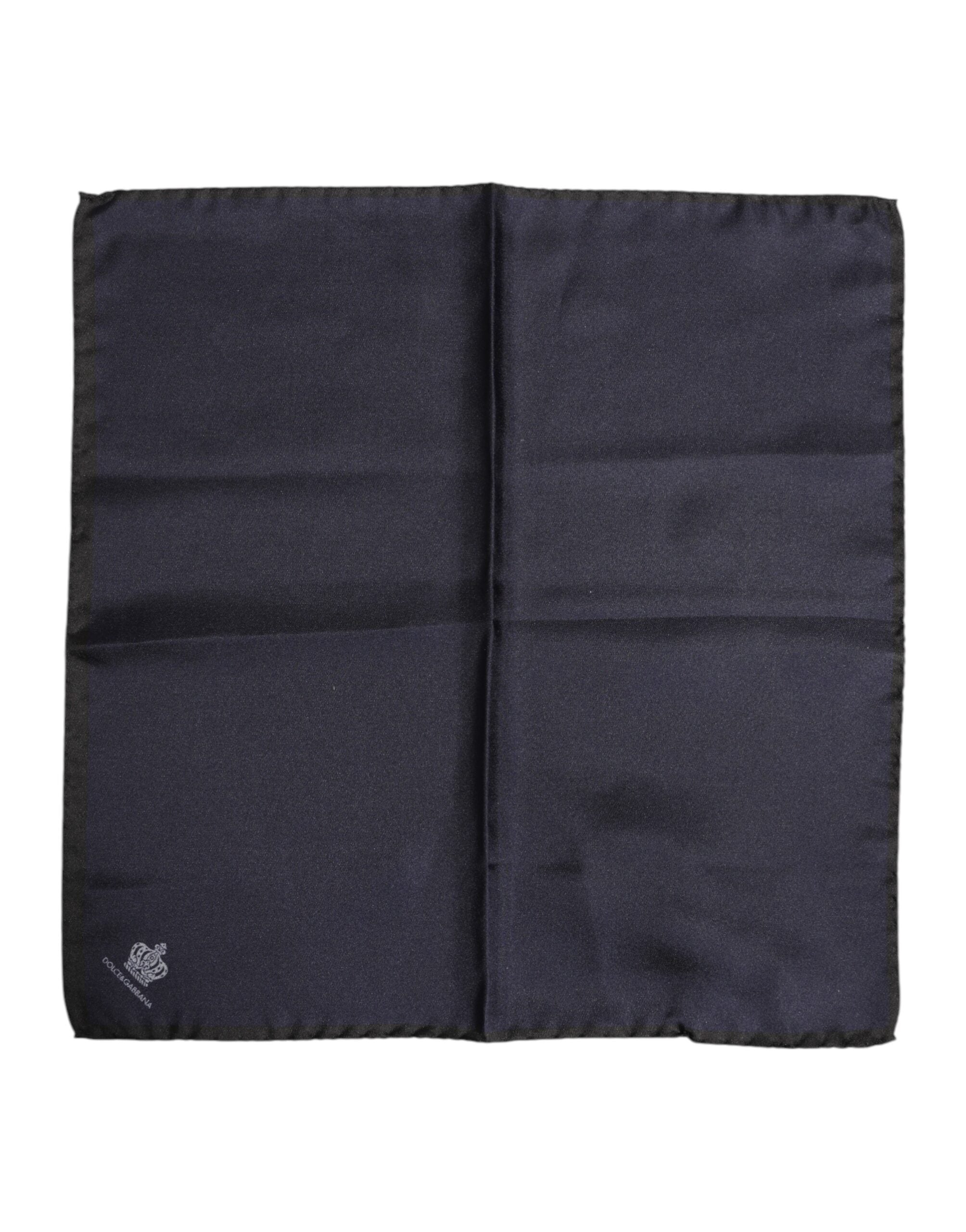 Dolce & Gabbana Blue DG Crown Silk Square Men Foulard Scarf