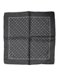 Dolce & Gabbana Black Fish Print Silk Square Men Foulard Scarf