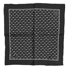 Dolce & Gabbana Black Sea Horse Silk Square Men Foulard Scarf