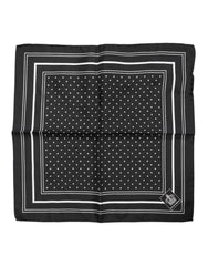 Dolce & Gabbana Black White Polka Dot Men Foulard Scarf
