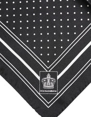 Dolce & Gabbana Black White Polka Dot Men Foulard Scarf