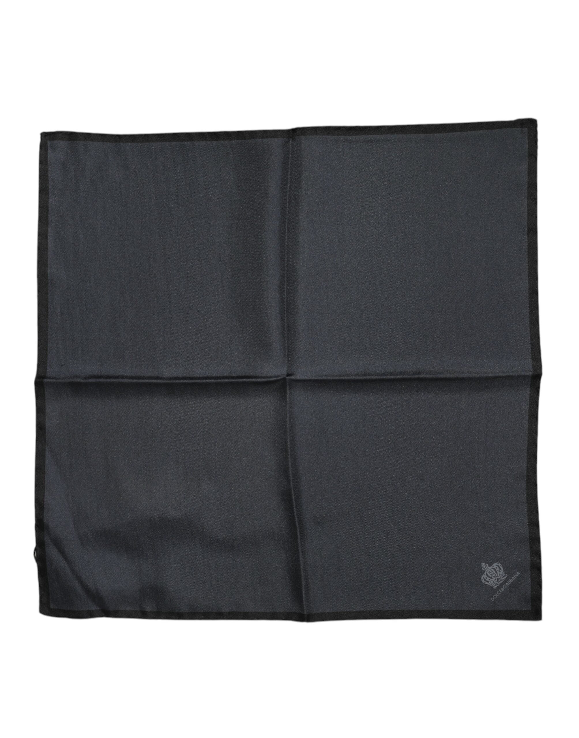 Dolce &amp; Gabbana Mørkegrått DG Crown Silk Square Foulard Skjerf