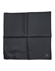 Dolce &amp; Gabbana Mørkegrått DG Crown Silk Square Foulard Skjerf