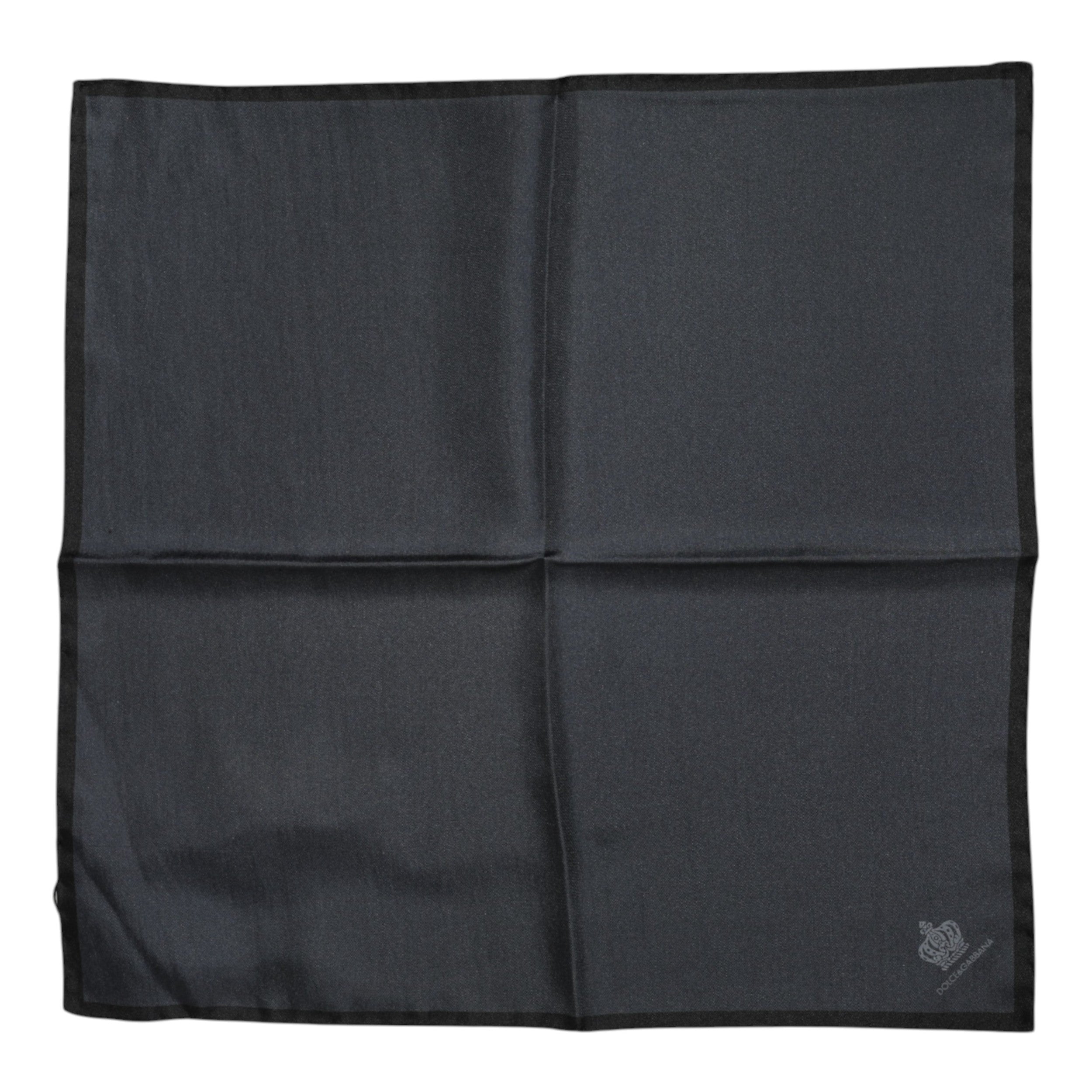Dolce &amp; Gabbana Mørkegrått DG Crown Silk Square Foulard Skjerf