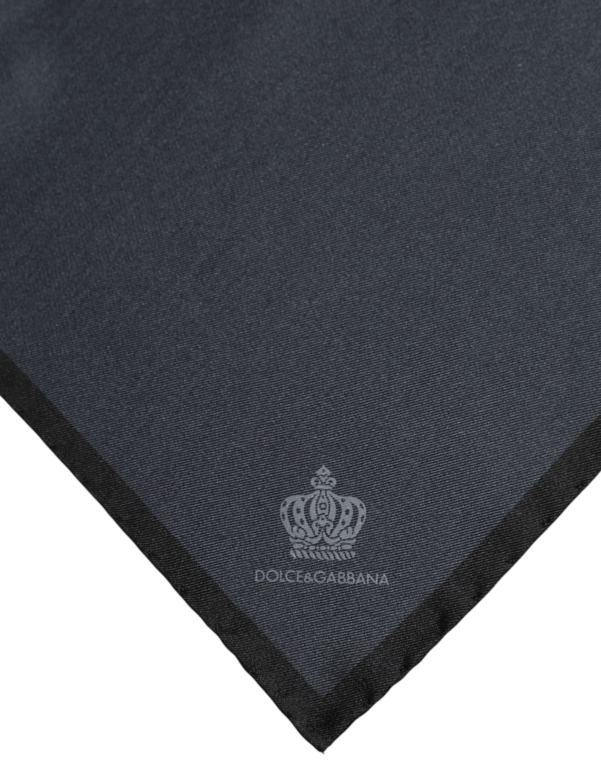 Dolce &amp; Gabbana Mørkegrått DG Crown Silk Square Foulard Skjerf