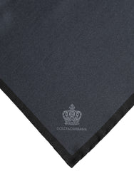 Dolce &amp; Gabbana Mørkegrått DG Crown Silk Square Foulard Skjerf