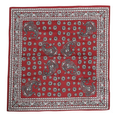 Dolce & Gabbana Red Floral Cotton Square Foulard Scarf