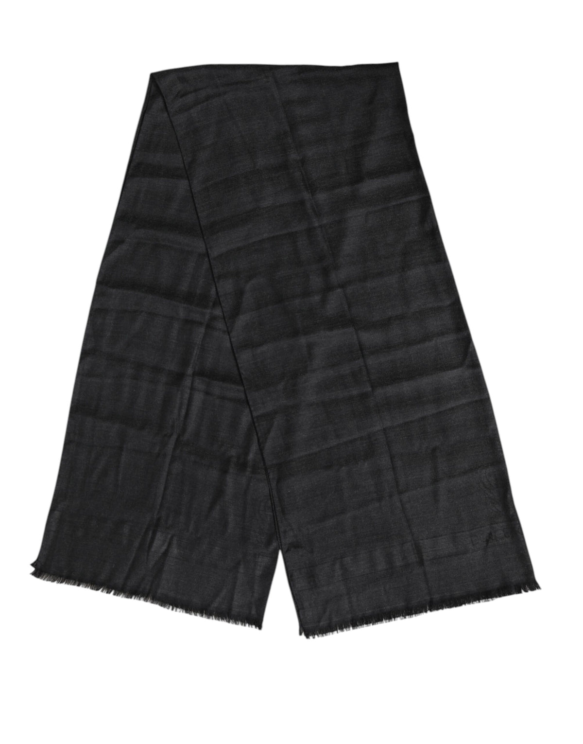 Dolce & Gabbana Dark Gray Cashmere Fringes Neck Warmer Scarf