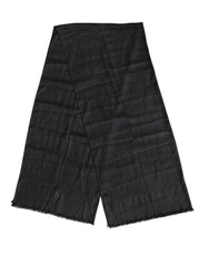Dolce & Gabbana Dark Gray Cashmere Fringes Neck Warmer Scarf