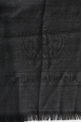 Dolce & Gabbana Dark Gray Cashmere Fringes Neck Warmer Scarf