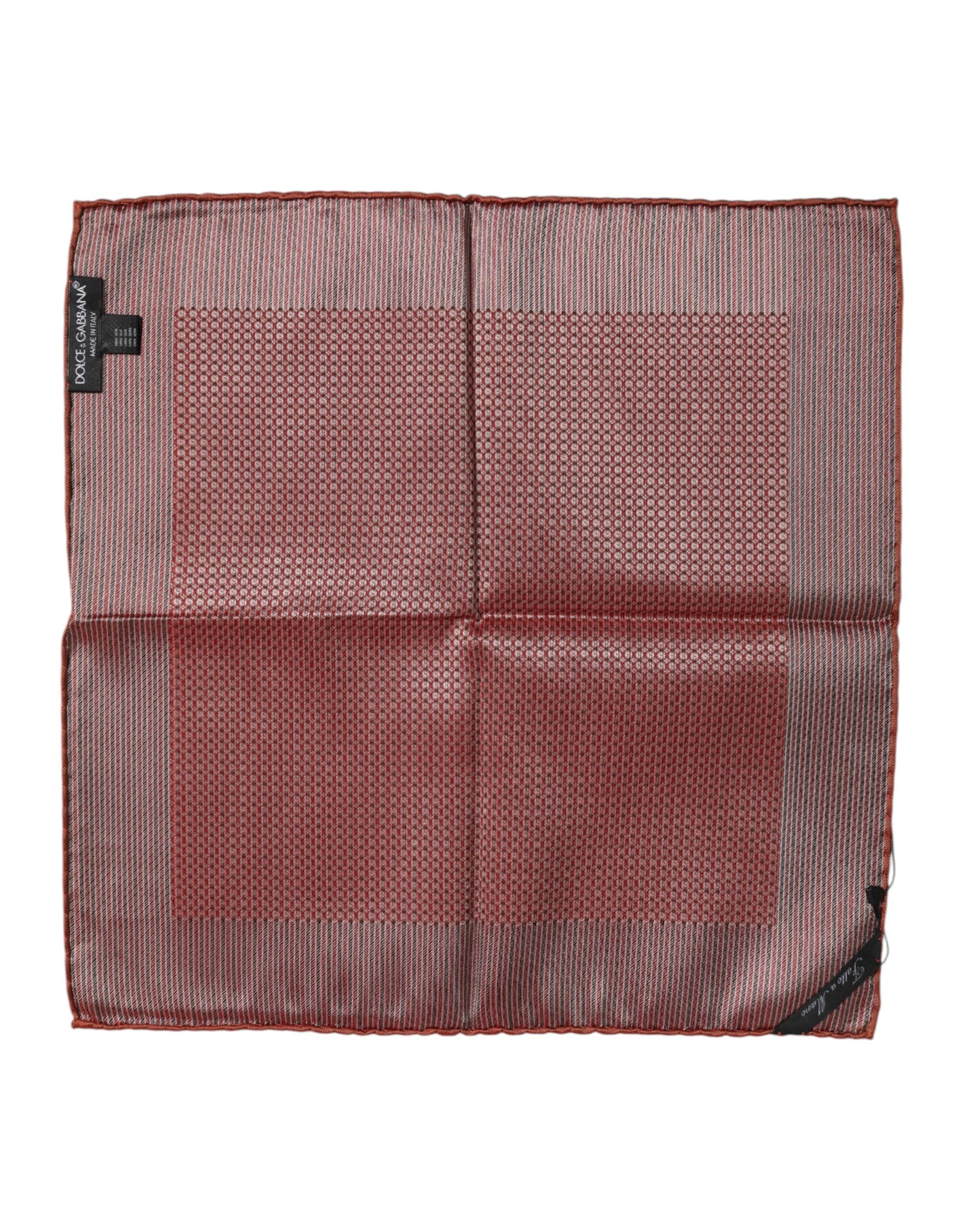 Dolce & Gabbana Orange Silk Square Men Foulard Scarf