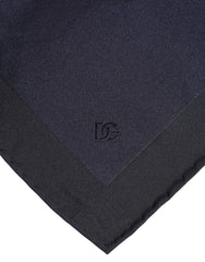 Dolce & Gabbana Dark Blue Silk Square Men Foulard Scarf