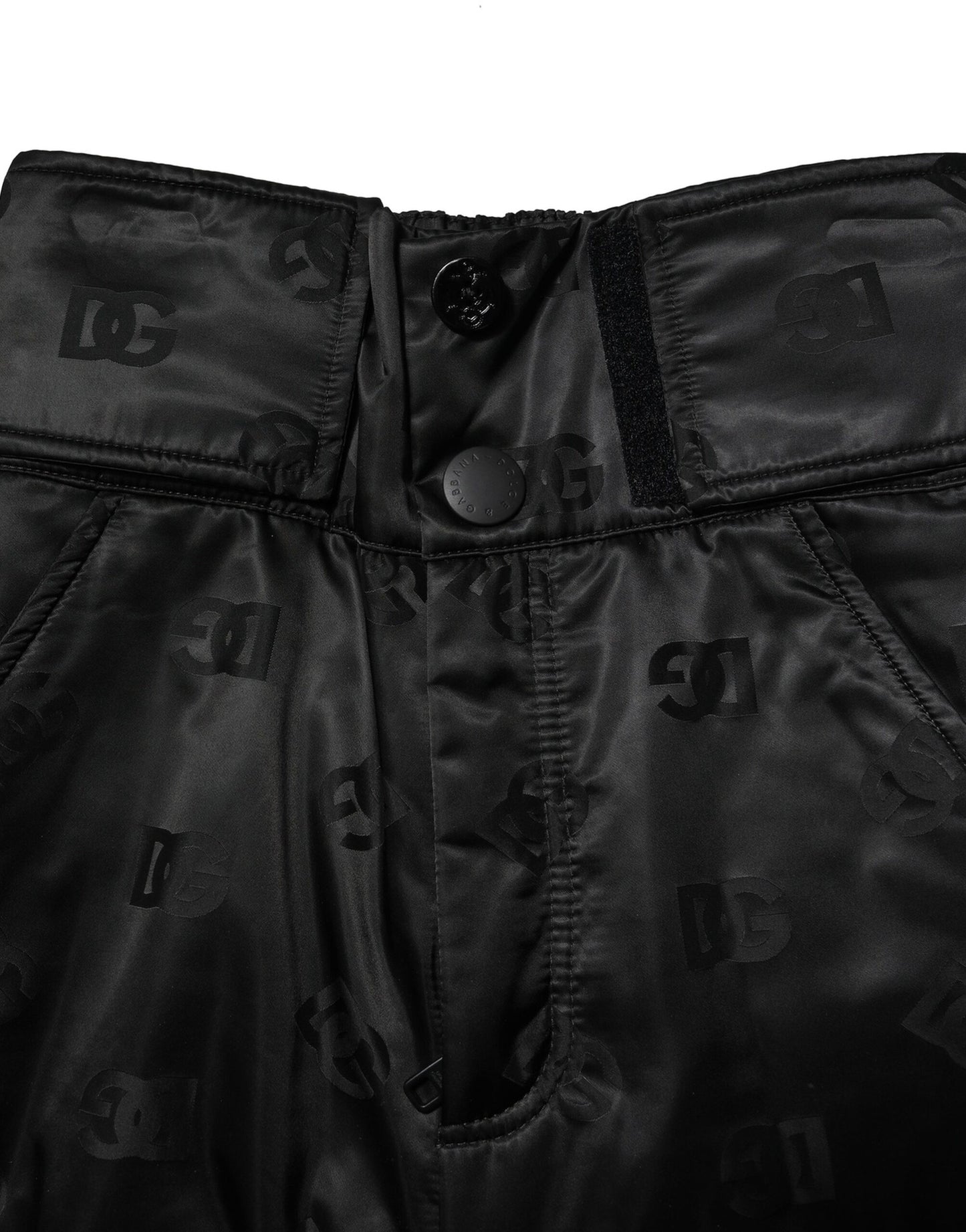 Dolce &amp; Gabbana svarta nylonbyxor med DG-logotyp