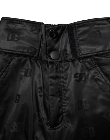 Dolce &amp; Gabbana svarta nylonbyxor med DG-logotyp