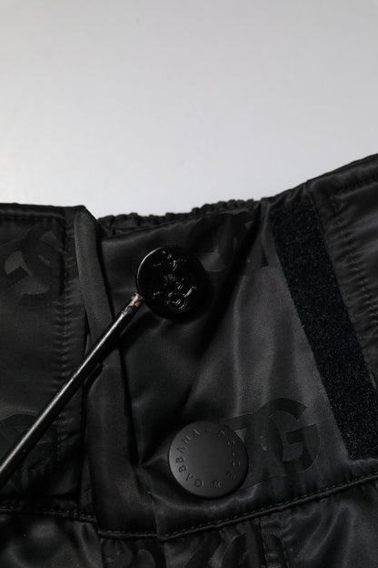 Dolce &amp; Gabbana svarta nylonbyxor med DG-logotyp