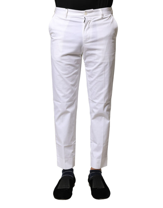 Dolce &amp; Gabbana hvite bomulls rette logo herrebukser