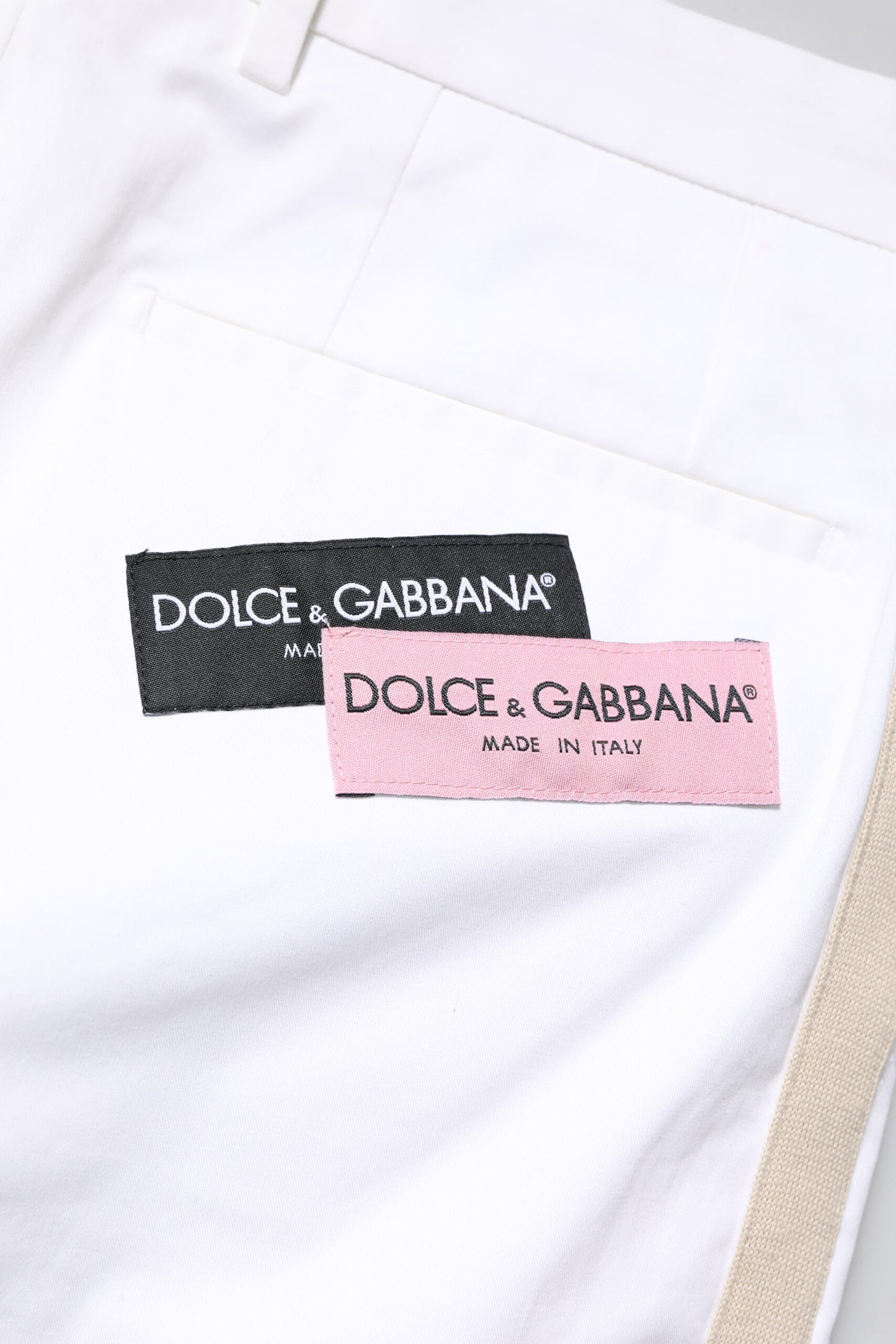 Dolce &amp; Gabbana Vita Bomulls Raka Logo Herrbyxor