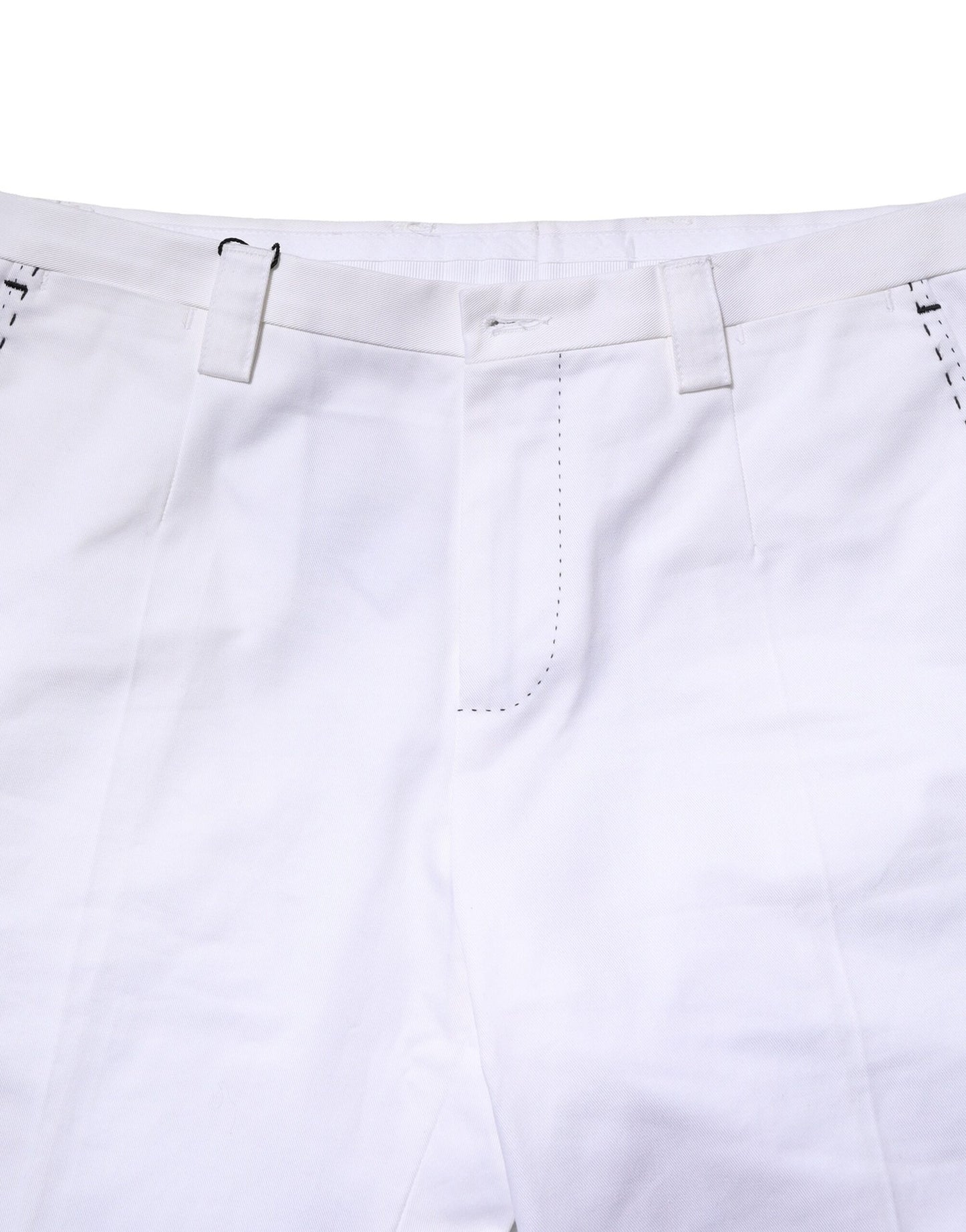 Dolce &amp; Gabbana Vita Bomulls Raka Logo Herrbyxor