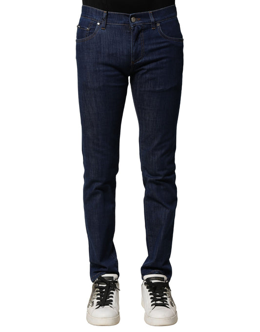 Dolce &amp; Gabbana Blå Bomull Stretch Skinny Herre Denim Jeans