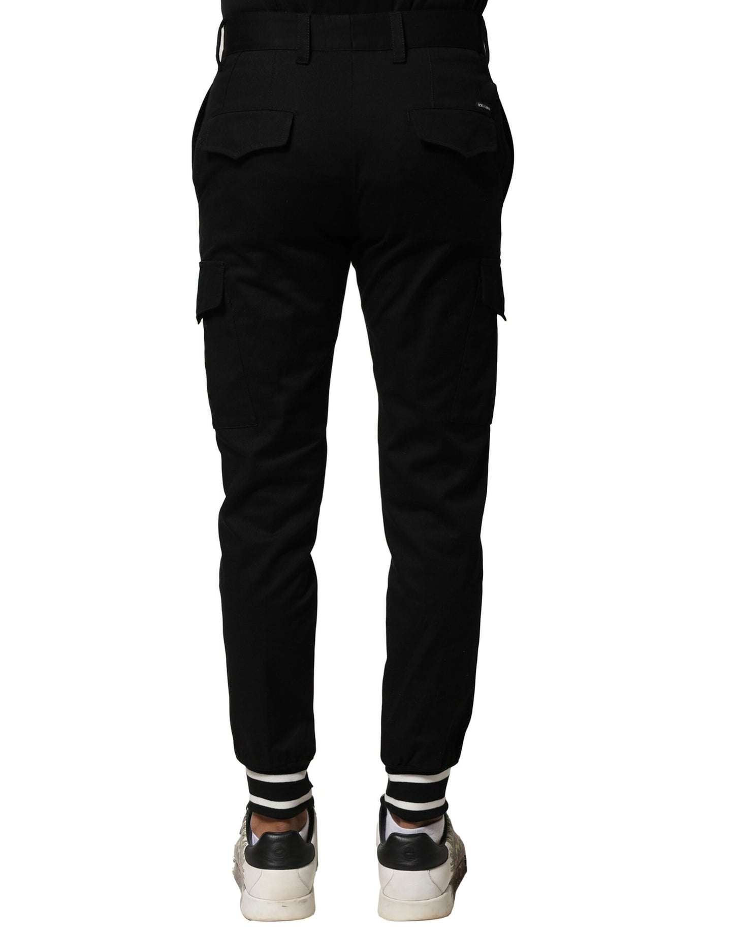 Dolce &amp; Gabbana svarte bomullsjoggebukser for menn