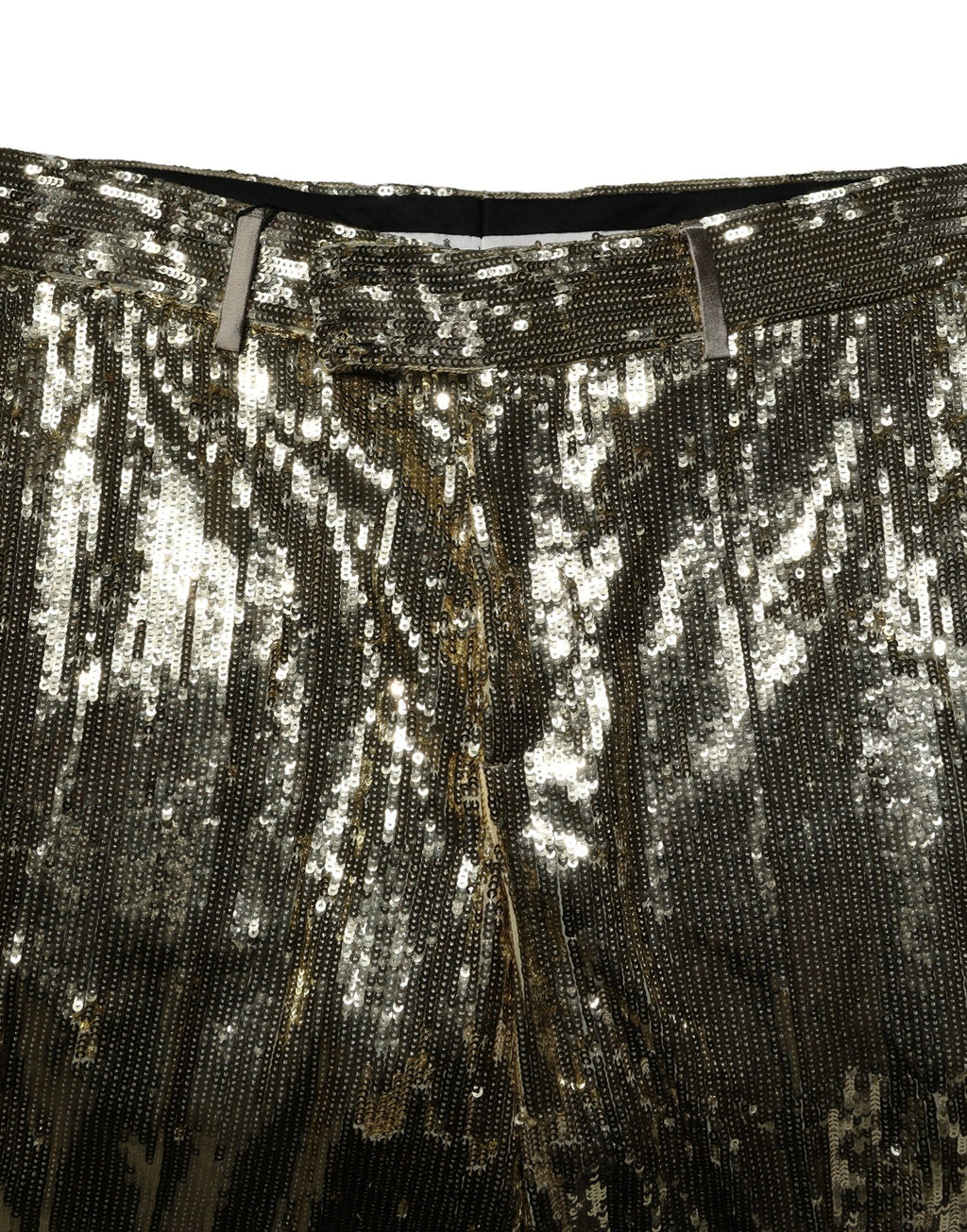 Guldfärgade paljettfärgade polyesterutsmyckade bermudashorts