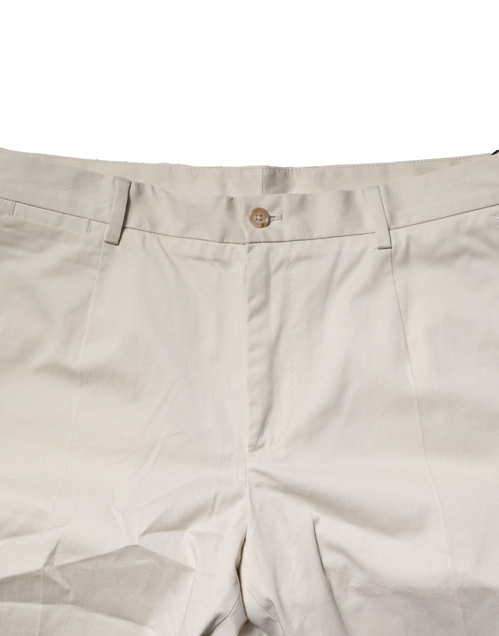 Beige Bermudashorts i bomull med medelhög midja