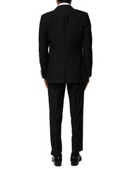 Dolce & Gabbana Black Wool 3 Piece Single Breasted Suit