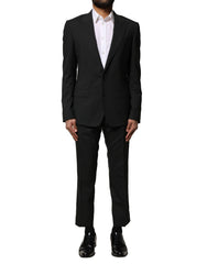 Dolce & Gabbana Black Wool 2 Piece Single Breasted Suit