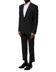 Dolce & Gabbana Black Wool 2 Piece Single Breasted Suit