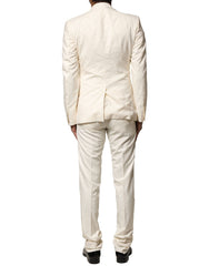 Dolce & Gabbana Ivory Wool 3 Piece Single Breasted Suit