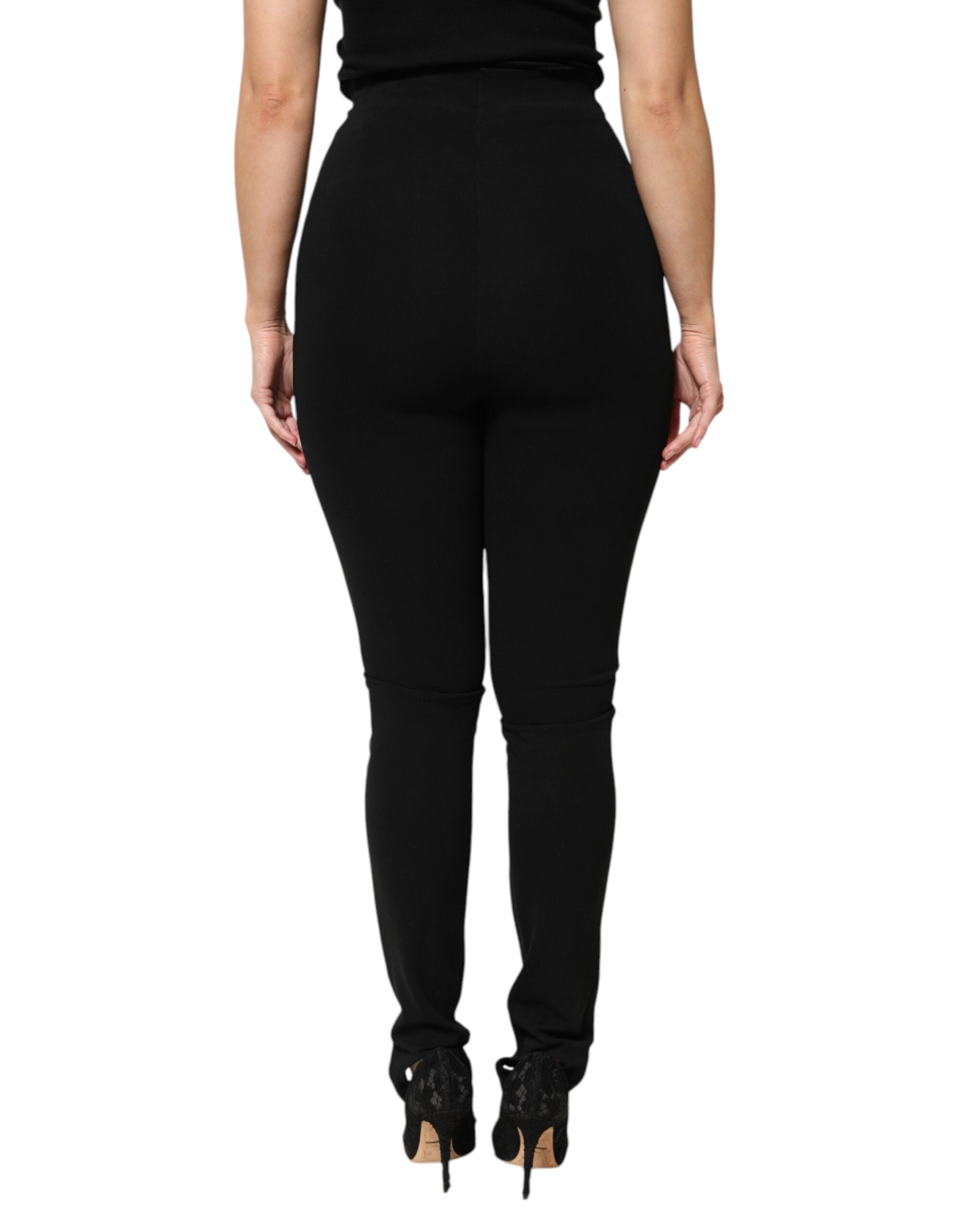 Svarta skinny byxor med hög midja