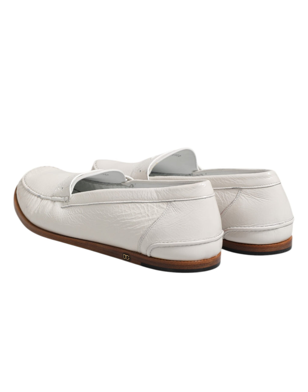 Vita läderloafers mockasiner slip-on skor