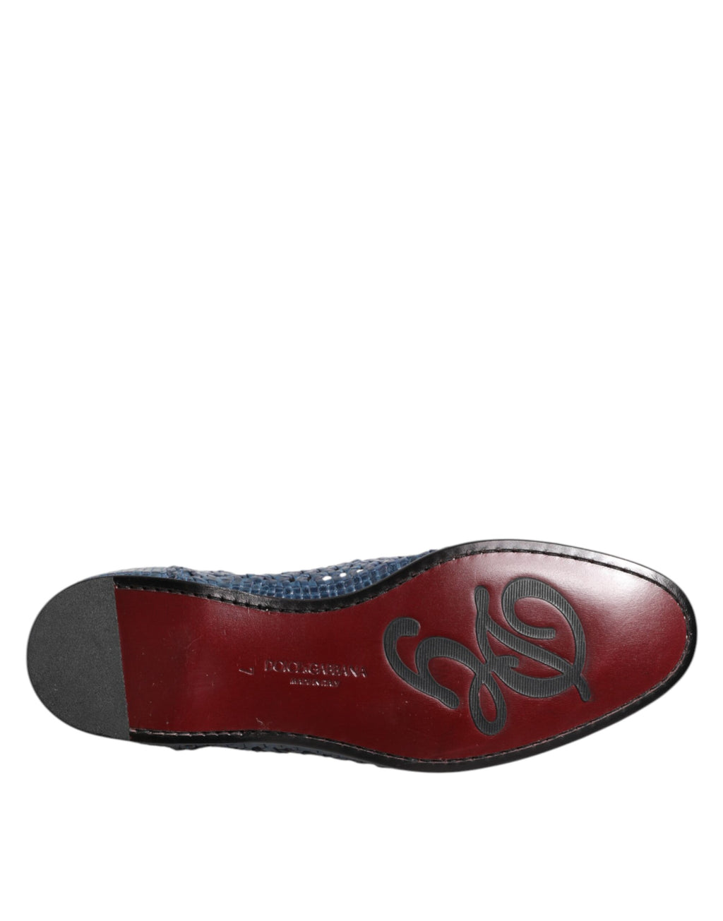 Blå vävda läder slip-on loafers