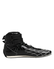 Dolce & Gabbana Black Quilted Leather Lace Up Sneakers Shoes