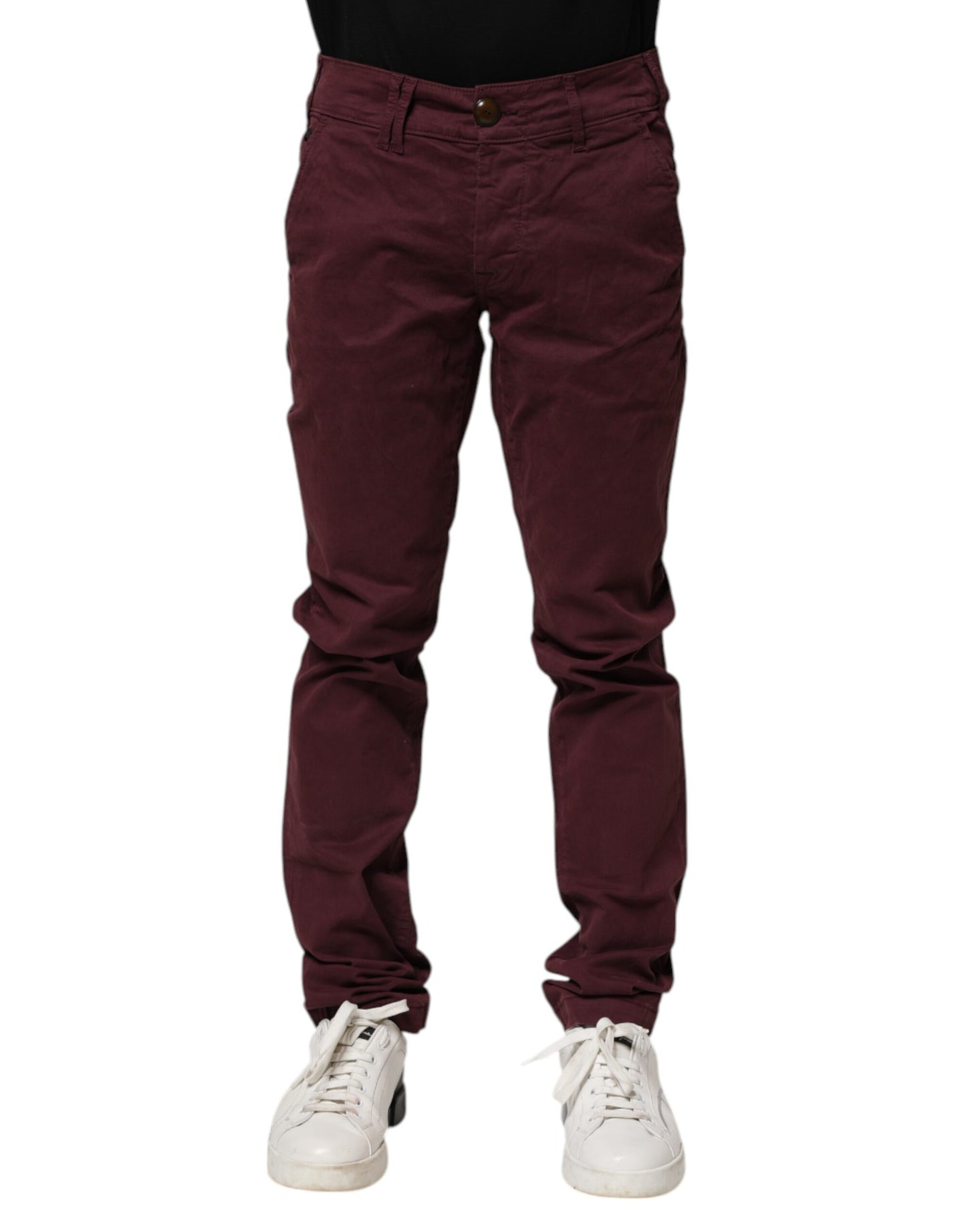 CYCLE Rødbrune Bomulls Stretch Skinny Fit Herre Denim Jeans