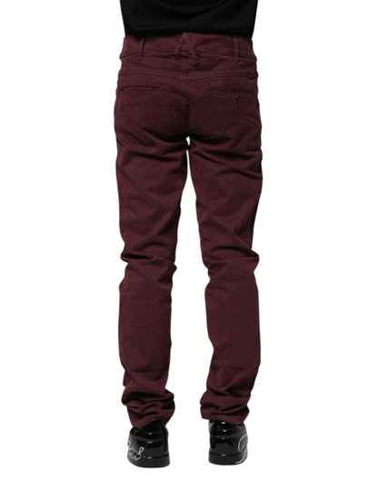 CYCLE Rødbrune Bomulls Stretch Skinny Fit Herre Denim Jeans