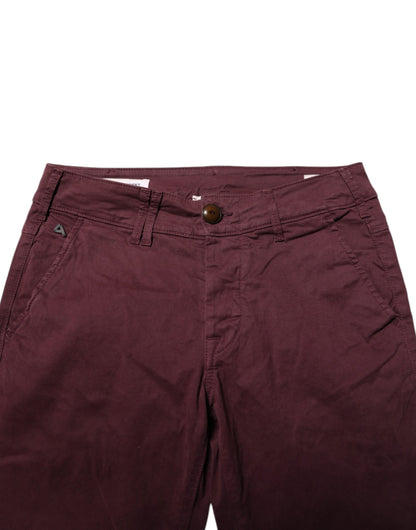 CYCLE Rødbrune Bomulls Stretch Skinny Fit Herre Denim Jeans