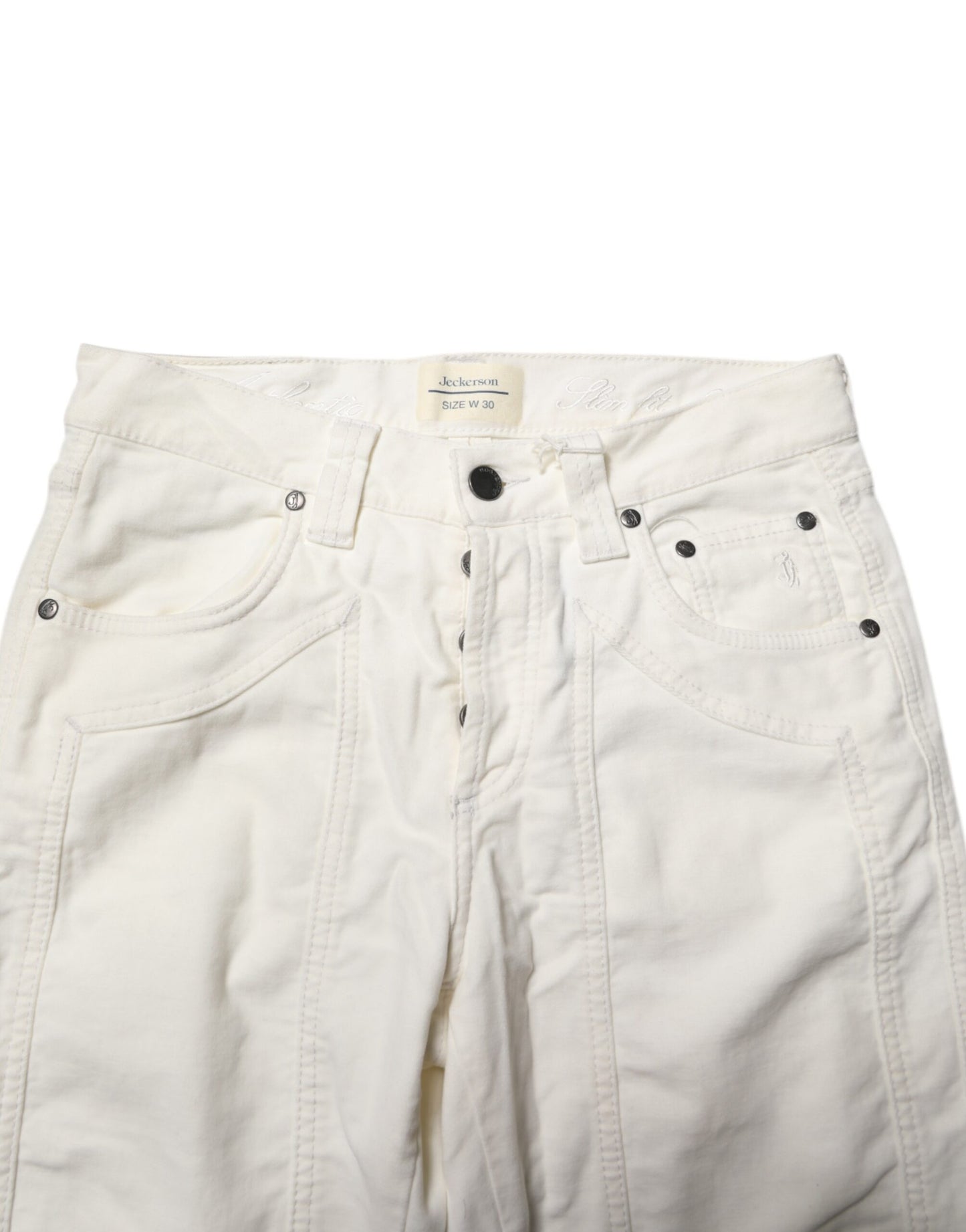 Jeckerson Vita Bomullsstretchiga Raka Herrjeans