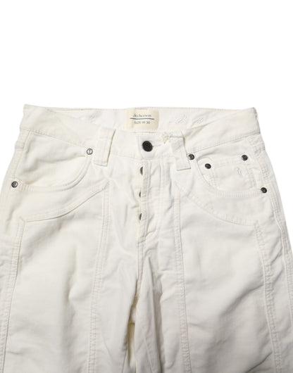 Jeckerson Vita Bomullsstretchiga Raka Herrjeans