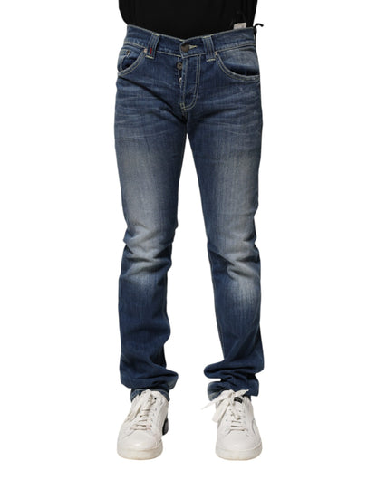Dondup Blå Tvättade Skinny Fit Casual Herrjeans