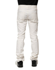 Dolce & Gabbana White Cotton Skinny Men Denim Jeans