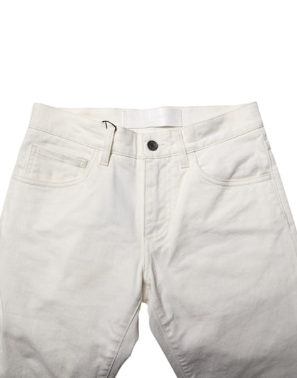 Dolce &amp; Gabbana hvite bomulls skinny herrejeans