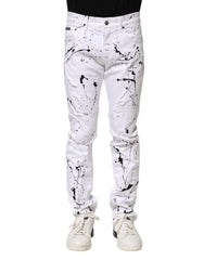 Dolce & Gabbana White ColorSplash Skinny Denim Jeans