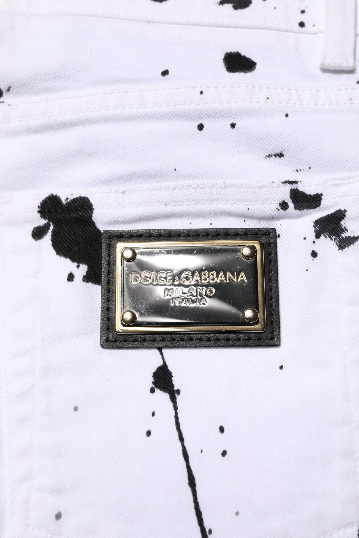 Dolce &amp; Gabbana Hvite ColorSplash Skinny Denim Jeans