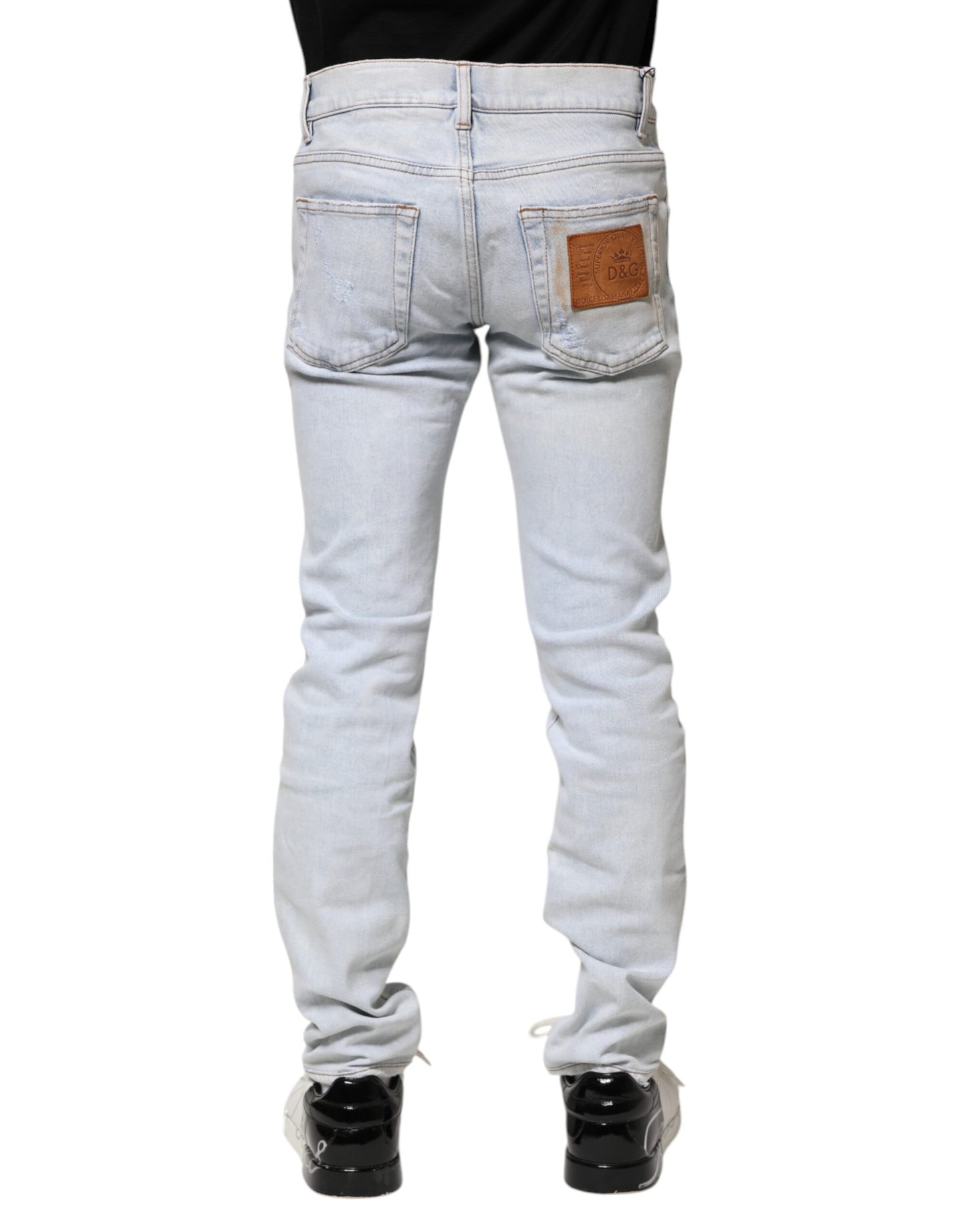 Dolce &amp; Gabbana Lyseblå Fillete Skinny Denim Jeans