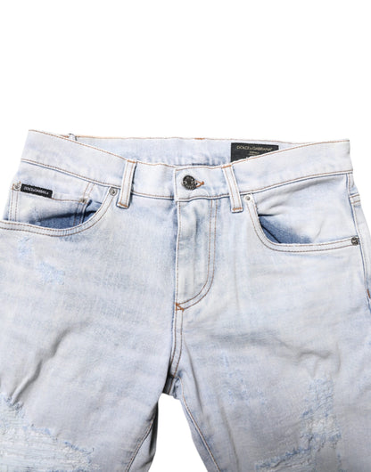 Dolce &amp; Gabbana Lyseblå Fillete Skinny Denim Jeans